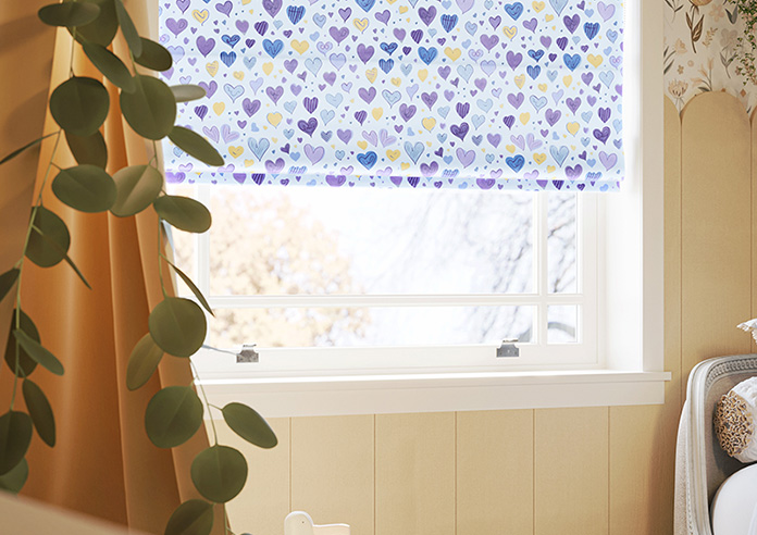 Sweetheart, Purple - Motorised Roman Blind - Image 5